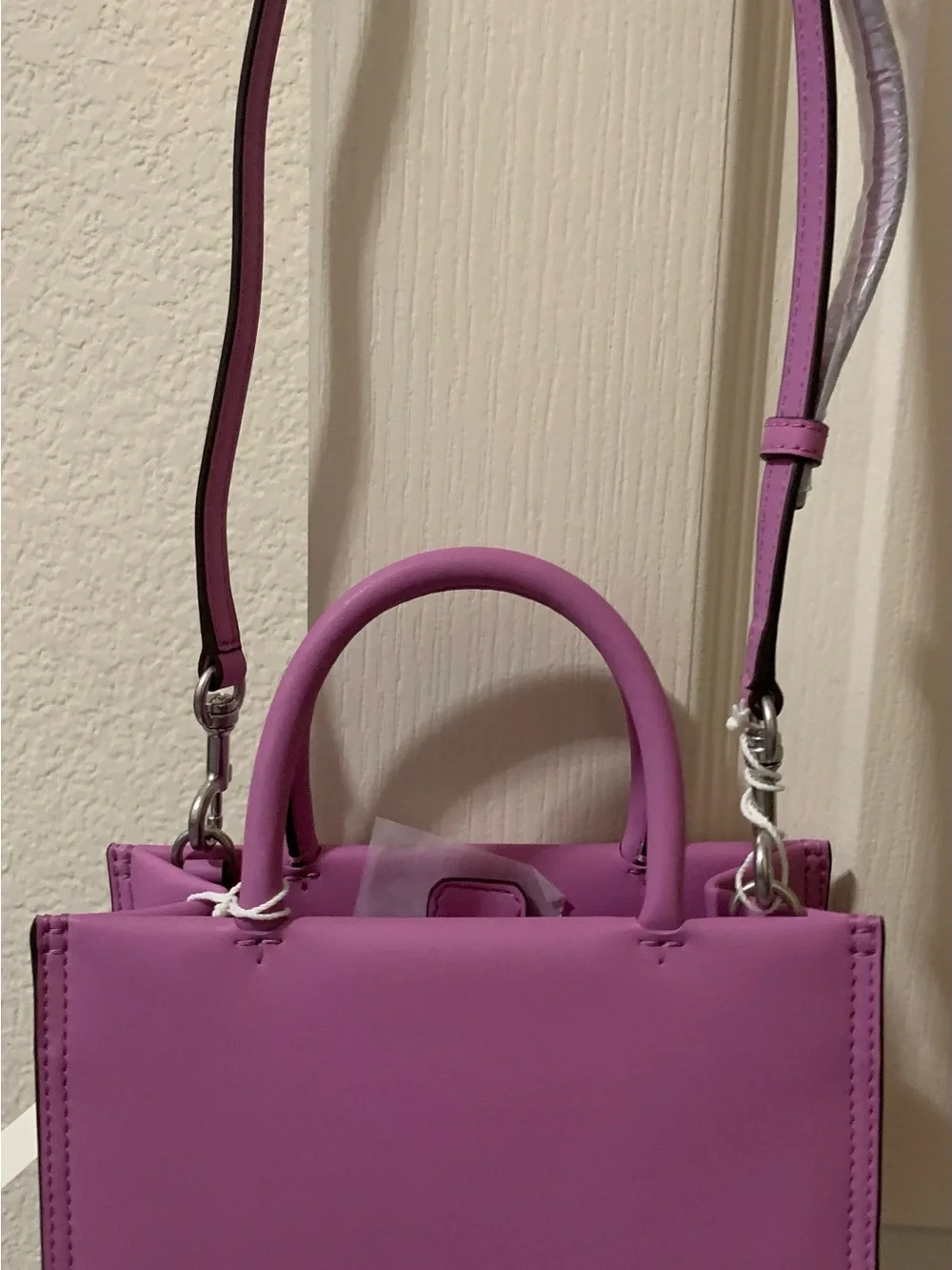 Tory Burch Lilac Leather Mini Tote with Logo Medallion